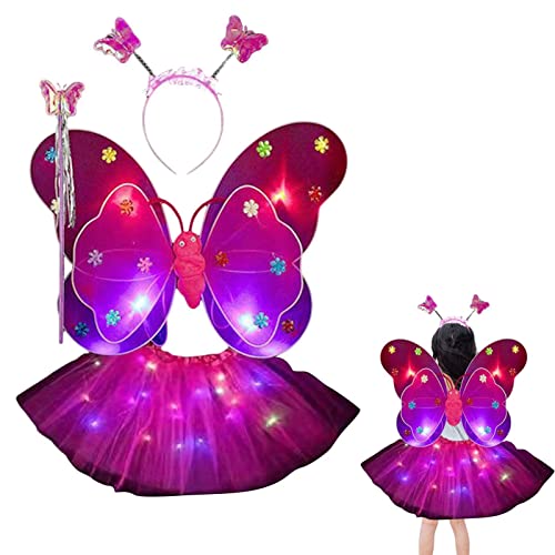 Vestido de Fada Crianças | Conjunto de fantasia de fada menina com asas de borboleta | Conjunto de f