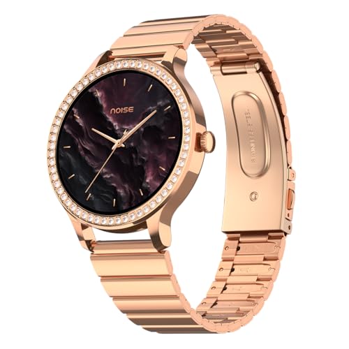 Image of Noise Diva Araya Smartwatch for Women with AMOLED Display (850 Nits), 60 Precision-Set Crystals, Cycle Tracking, Skin Temperature, SOS with Live Location, 100+ Watch Faces - Iconic Rose Gold