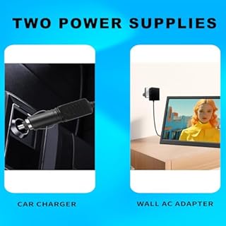 KCR TV Portatile 15,6 Pollici, DVB-T2 Digitale, Compatibilità AC/DC 12V, Ingressi HDMI/AV/USB, Telecomando