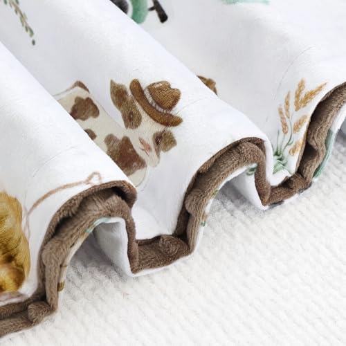 Image of HOMRITAR Cows Baby Blankets for Boys, Super Soft Newborn Nursery Minky Blanket with Double Layer Dotted Backing, Cozy Printed Bed Throw Blanket, Farm Horse Animals 30 x 40 Inch