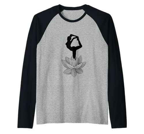 Namaste, Yoga Dress/Meditation Clothes/Lotus Position Raglan Baseball Tee