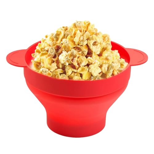 Popcorn Bowl Microwavable, cuencos de palomitas de maíz reutilizables,Popcorn Bowl de silicona caliente | Silicona Bowl resistente al calor, lavavajillas y recipiente de comida plegable para la