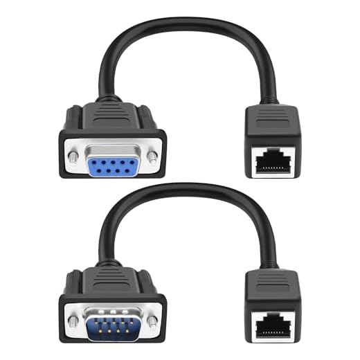 XMSJSIY DB9 RS232 zu RJ45 Extender Serial Adapter DB9 9-Pin D-SUB Serial Port Buchse & Stecker zu RJ45 Buchse Ethernet LAN Extend Adapter Kompatibel mit CAT5/CAT5e/CAT6 Netzwerkkabel - 1 Paar