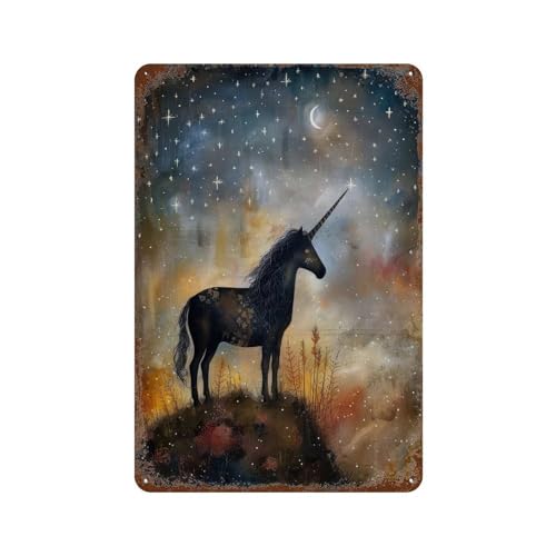 Enchanted Unicorn Iron Water Proof Wall Art Decoration for Bathroom Toilet Room Hallway Pet Area11.8x7.9