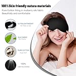 Sleep Mask, Silk Eye Mask for Sleeping with Adjustable Strap, Satin Blackout Sleeping Eye Mask for Men&Women, Comfortable Blindfold Eyeshade for Night Sleep(Black) - Image 2