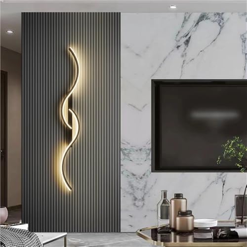 Aplique LED pared negro de 80cm para iluminación interior de salón 4