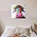 Fokenzary Hand Painted Multiple Colors Cow/Bull Modern Pop Wall Art Framed Ready to Hang