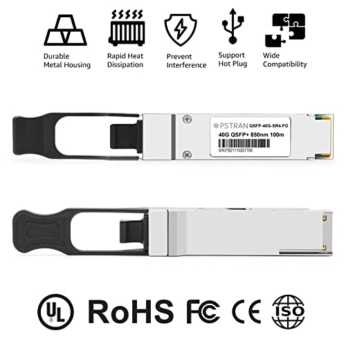 Image of 40GBASE-SR4 QSFP+ Optical Transceiver Module Compatible with Palo Alto PAN-QSFP-40GBASE-SR4 850nm 100m DDM MPO-12 /UPC MMF