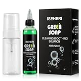 iseheri Ultra Concentrated Green Tattoo Soap 4OZ with Foaming Bottle 120ml, Tattoo Soap Tattoo Supplies for Tattoos Piercings, Clean Skin Equipment