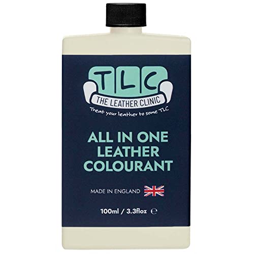 The Leather Clinic All in One Leather Colourant | Self Seal Leather Dye Repair Paint | Recolour Furniture, Sofas, Car Seats (Cream, 100ml)