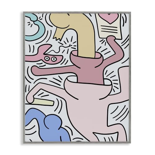 Contemporary People Heart Lines Pop, 11 x 14 Inch Framed Giclée Print