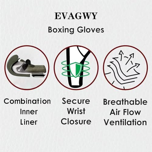 Evagwy Boxing Gloves For Men And Women,Pro Training Sparring,Suitable For Boxing Kickboxing Mma Fighting,Adult Heavy Punching Bag Gloves,Workout Gloves For Boxing,Muay Thai thumb #5