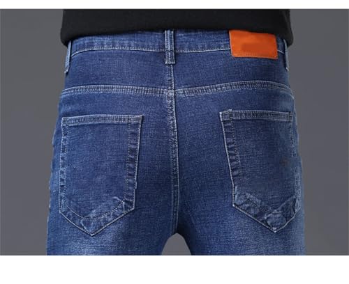 Men's Summer Thin Stretch Cotton Jeans Fashion Comfortable Business Straight Leg Casual Pants 6