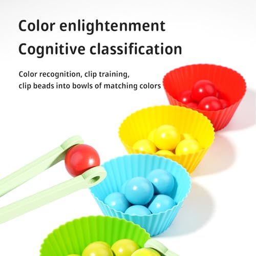 Image of 9.6 inch Wooden Gumball Machine For Kids Learning Color Sorting & Counting Toy | Toddler Preschool Learning Activities Toy for Kids Ages 3-5, Wood Preschool Learning Fine Motor Skills Game Toys