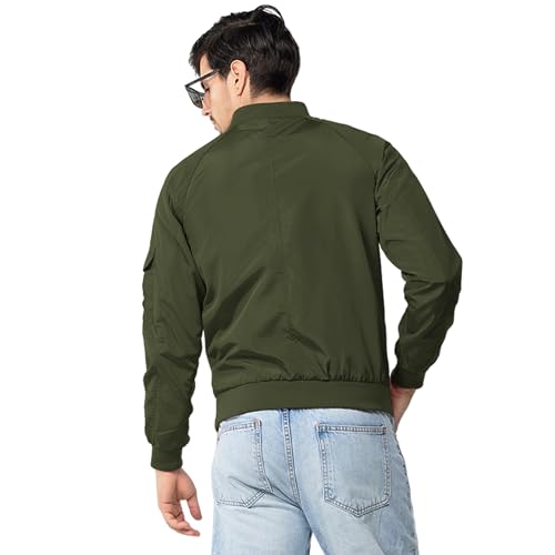 Image of TRATENBY Men Bomber Jacket Lightweight Flight Windbreaker Jacket Spring Fall Mens Jackets