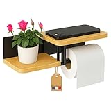 ✅ BOIS NATUREL & DESIGN MODERNE: Alliance subtile du bois clair et du métal noir mat, ce porte rouleau papier toilette apporte une touche chaleureuse et contemporaine à vos WC ou à votre salle de bain.