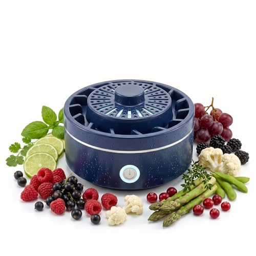 Puribreeze Produce Cleaner with Vortex and High-Frequency Vibration Portable Fruit and Vegetable Washing Machine OH-ion Food Purifier IPX7 Waterproof Cordless Device (Blue)