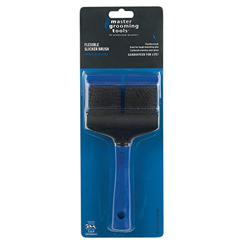 Master Grooming Tools Double-Sided Extra Firm Flexible Slicker Brushes—Versatile Brushes for Grooming Dogs - Blue, 8