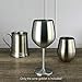 PG Set of 4 Stainless Steel Wine Glass - 18.5oz Silver Brush Finished Wine Glasses - Unbreakable Wine Glasses - Stem Metal Wine Goblets
