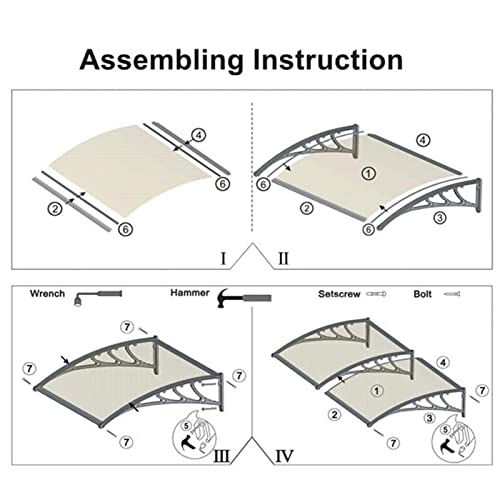 Abri résistant aux intempéries en polycarbonate marron et structure alu