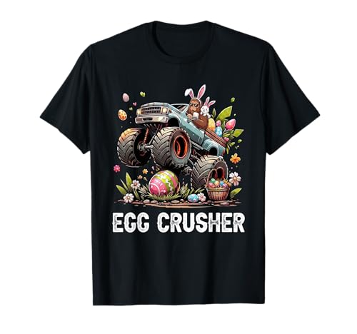 Egg Crusher Bigfoot Bunny Truck Funny Easter Day Kids T-Shirt