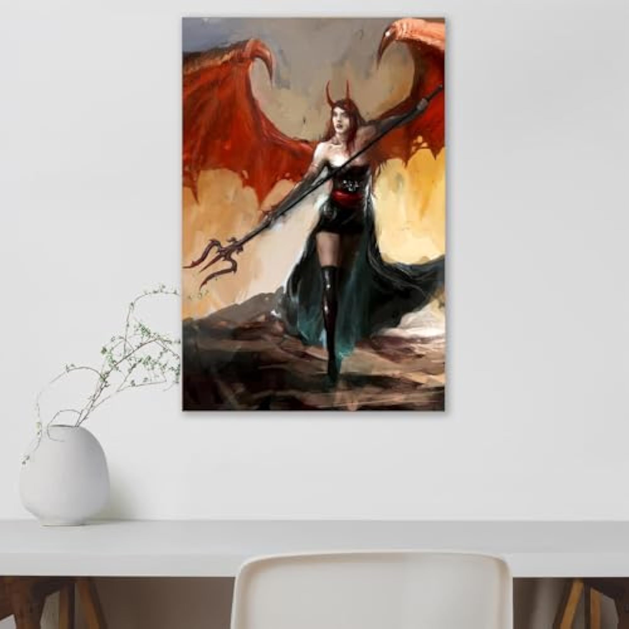Devil Lady in Cold Hell Peel & Stick Vinyl Wall Sticker