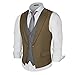 MAGE MALE Men's Layered 2 Piece Suit Slim Fit Formal Business Vest Suit for Men Fashion Casual Wedding Waistcoat Pants Set Khaki