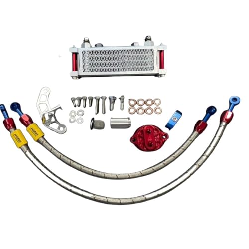 MORIN RACING z_ _bNX125ICN[[Lbg/ Oil Cooler Kit For HONDA DAX125 ST125 JB04 (Silver×Red)