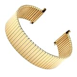 SKPVPOKOYL Correa de reloj elástica de 16-22mm de ancho de ajuste, expansión elástica, muñeca cepillada de acero inoxidable, pulsera deportiva for hombres y mujeres(Gold)
