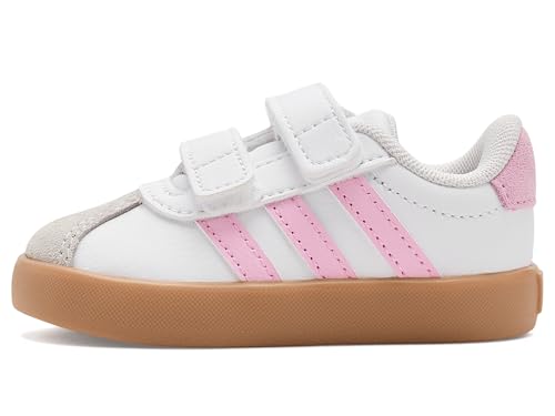 Image of adidas Boys Vl Court 3.0 Slip On Sneakers Shoes Casual - Pink, White
