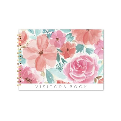 Image of Visitor Book - 8 x 12 Inches | Wiro Bound Guest Register for Hotels, Offices, Exhibitions, Boutiques & Business Use | Medium Size Visitor Log Book for Reception & Front Desk