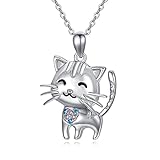 😺【Katzen Halskette Silber Design】: Dieser Katzen Anhager Schmuck ist sehr faszinierend, elegant und süß, genau wie unsere geliebten Katzen. Wenn Sie auch Katzen lieben, oder jetzt arbeiten Sie jetzt in einer niedlichen Haustierkatze, dann ist dies eine sehr geeignete Damen-Katze-Kette. Verpassen Sie nicht die Gelegenheit, dieses Kätzchen auf Ihr Herz einzusetzen.