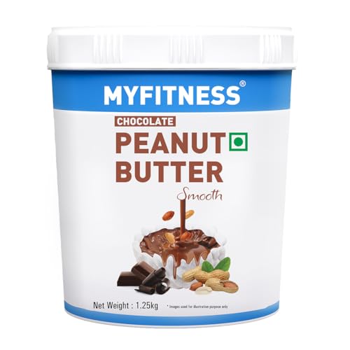 MYFITNESS Chocolate Peanut Butter Smooth 1250g | 26g Protein for Muscle Building & Repair | Vegan | Cholesterol Free, Gluten Free | Zero Trans-Fat | Get Fit with Nutritious and Tasty Nut Butter