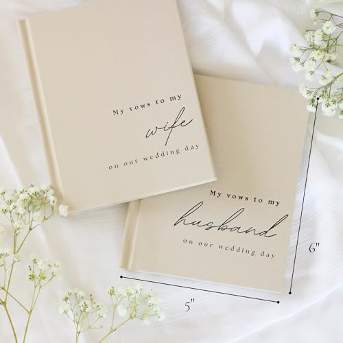 Image of Wedding Vow Books His and Hers 2 Pack Linen Hardcover Vow Book Set