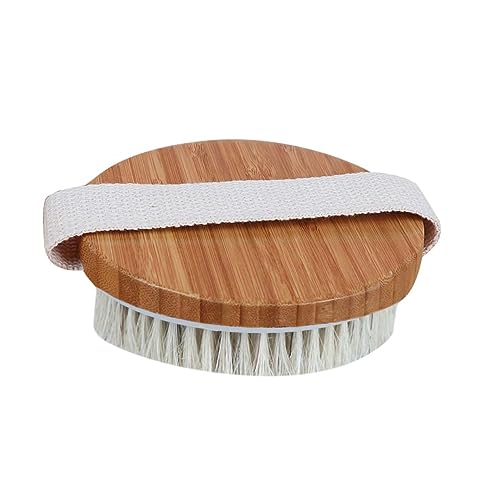 Beavorty Cepillo De Baño Para Fregar La Espalda Con Crin De Caballo Limpieza y Exfoliación Piel Seca Masajeador Anticelulítico