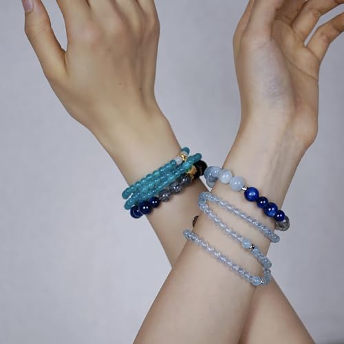 Image of Five Elements 18K Gold Vermeil 3 Layered Crystal Gemstone Beads Bracelet & Necklace for women Solid 925 Sterling Silver 18K Gold or White Gold Plated jewelry