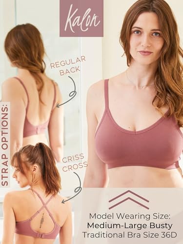 Image of Kalon Women's 4 Pack Demi Padded Bralette Wireless Comfortable Bra