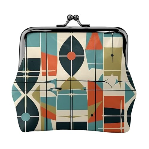 Porte-monnaie rétro en cuir synthétique pour homme et femme avec fermoir baiser vintage
