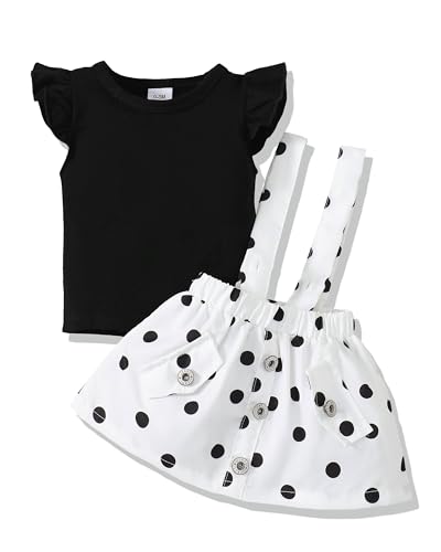 Image of SODLON Newborn Baby Girl Clothes Dresses Outfits Gifts Romper Top Overalls Dress Suspender Skirt Sets for Infant Girls