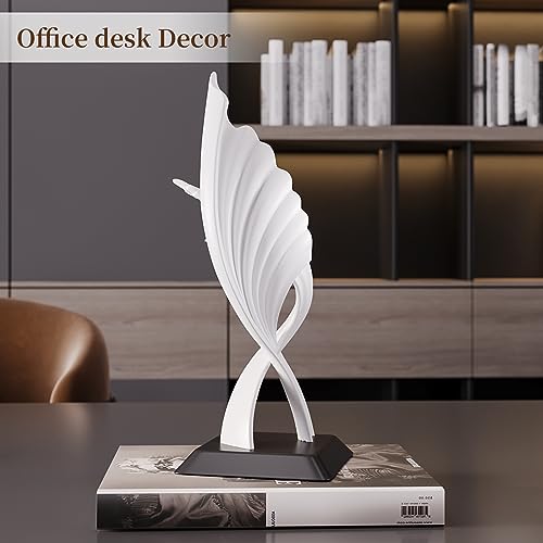 FJS Modern Decor Wing Statue, Home Decorations for Living Room, White Decor Abstract Art Wing Sculptures for Home Coffee Table Shelf Bedroom Office Decor 5.3\" L x 14.6\" H - Thumbnail 5