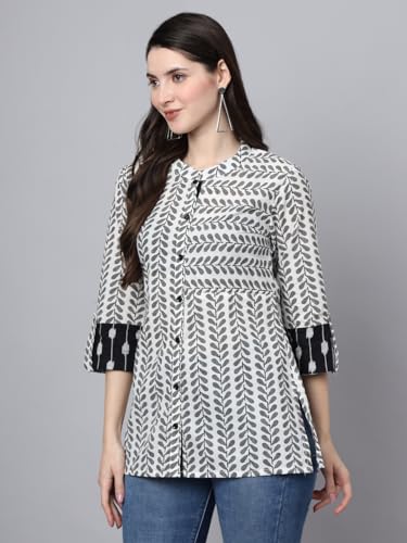 Image of FABRIC FITOOR Women's Cotton White Color Regular Casual Shirt