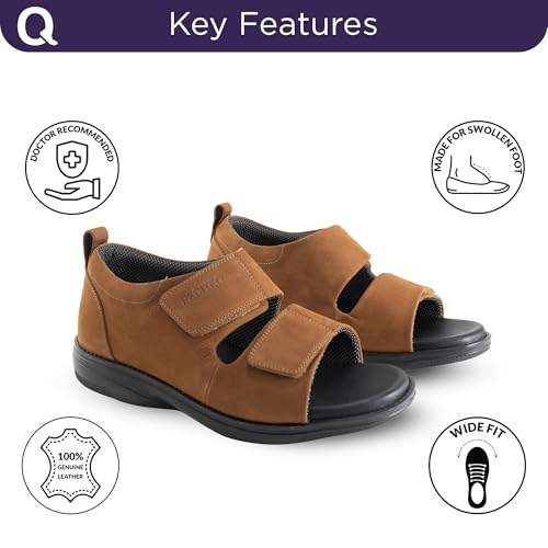 Image of DC2 Bali Fully Adjustable Wide Fit Diabetic Sandals for Men | Diabetic Slippers for Diabetic Feet | Swollen Feet | Neuropathic Feet | Genuine Leather