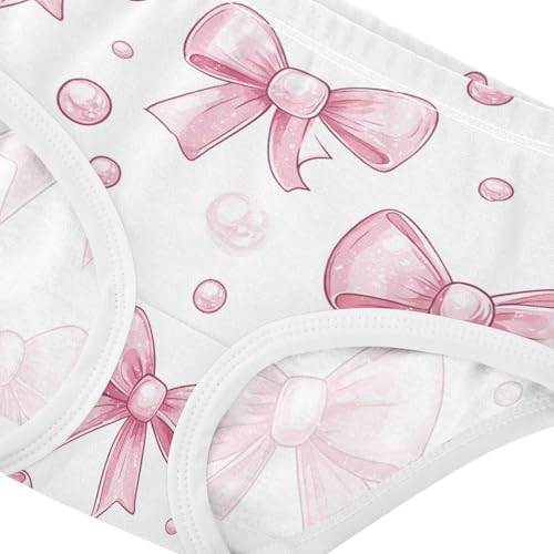 Wusikd Pink Bows 4 Girls' Underwear Cotton Girls Briefs Soft Toddler Underwear 2T4