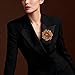 Rhinestone Flower Brooches Pins for Women Fashion Crystal Sunflower Brooch Pin Gold Flowers Lapel Pin Scarf Hat Dress Wedding Jewelry Christmas Brooches Gift (Champagne)