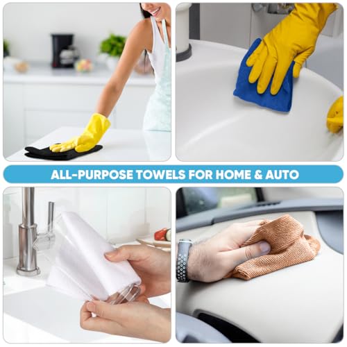 Image of AIDEA Microfiber Cleaning Cloth Roll 55 Sheets, Cleaning Rags Black 11x9 inch