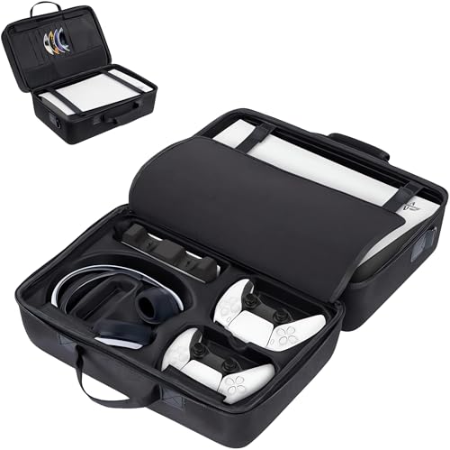 DOFEN PS5 Case with Hard Shell, PlayStation 5 Travel Case, Travel Protective Bag Suitable for PlayStation 5 Discs Digital Edition, Console, Controllers, Headset, and Gaming Accessories 1 DOFEN PS5 Case with Hard Shell, PlayStation 5 Travel Case, Travel Protective Bag Suitable for PlayStation 5 Discs Digital Edition, Console, Controllers, Headset, and Gaming Accessories
