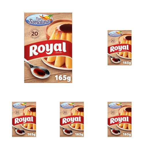 Royal Flan Tamatina, Preparado en Polvo para Flan y Natillas 20 Raciones, Pack 5 x 33 g - 165 g (Paquete de 5)