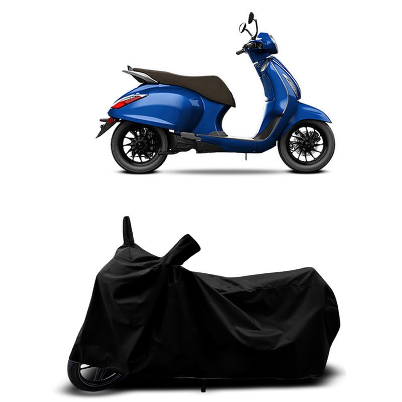 Image of DUFFEL-All Two Wheeler Bike /Scooty Body Cover Used for Bajaj New Chetak Heat Protectio /Water Resistance /UV-Rays /Birds Dropping /Scratchproof /Dust Proof /Waterproof All Variants [Black]