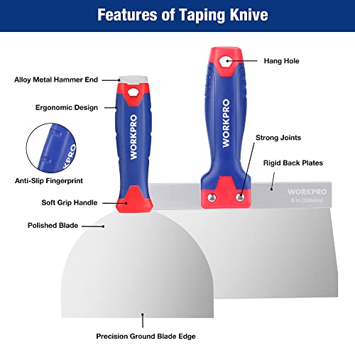 Workpro Drywall Knife Set, Stainless Steel Taping Knife Putty Knife With 4" thumb #2