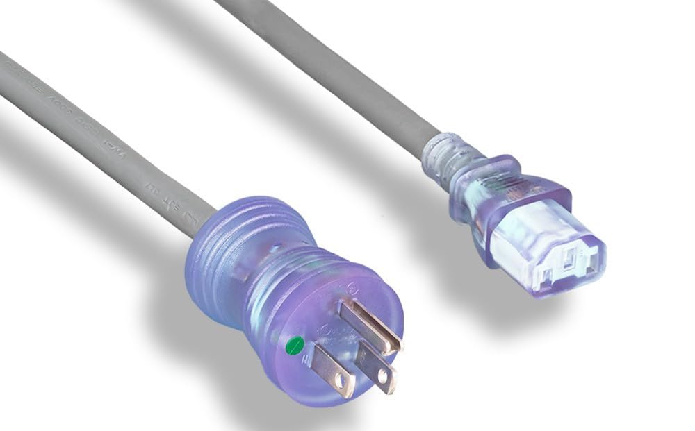 RiteAV Hospital Grade Heavy-Duty Power Cord, NEMA 5-15P/C13 14AWG 15A 125V 15FT